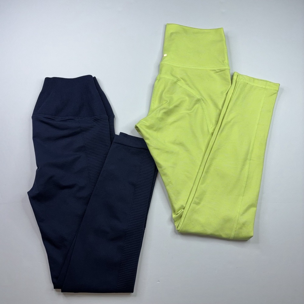 Lot Of 2 Offline By Aerie High Rise Leggings Size M Athletic Blue Neon Yellow